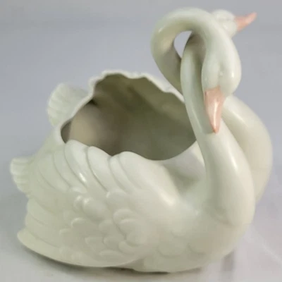Vintage Fitz & Floyd Elegant White Double Swan - Ceramic Vase / Planter - image 1 of 4