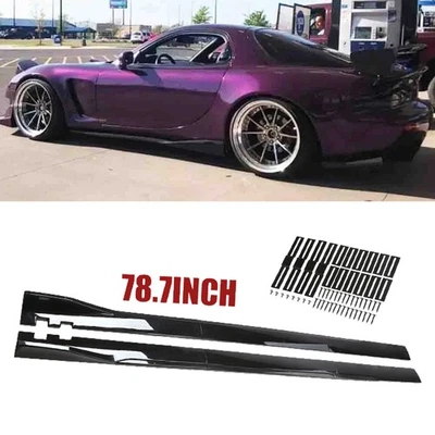 For Mazda RX-7 RX7 Side Skirt Extension Splitter Spoiler 2m/78.7inch Gloss Black Foto 1 de 4