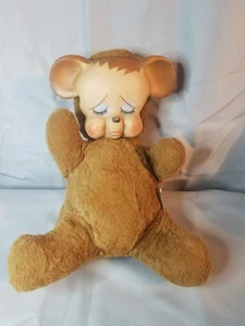 Oso de peluche Knickerbocker Pouting de colección años 50 raro naranja felpa cara de goma 14" - Imagen 1 de 9