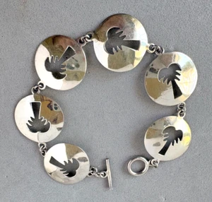 Pulsera de plata esterlina con cierre de palanca de palmeras recortadas; X779 - Imagen 1 de 3