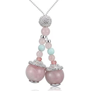 Click & Clack Dots Halskette mit Rosenquarz - Bild 1 von 4
