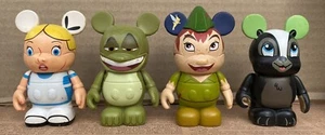 4 Disney Vinylmation ANIMATION SERIES 1 2 ALICE FROG NAVEEN PETER PAN FLOWER - Picture 1 of 4