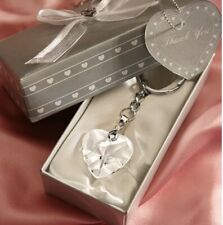 Chrome Key Chains Crystal Heart Wedding Favors Bridal Shower Favors Pack of 10