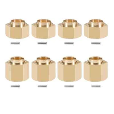 4pcs 7mm Brass Wheel Hub Hex Extension Adapter For RC 1/18 Crawler Traxxas TRX4M - Image 1 of 4