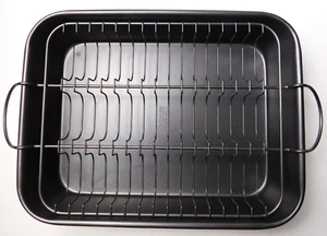 Chicago Metallic Bake and Roast Pan Professional with Non-Stick Rack, 12 x 9 In - Picture 1 of 9
