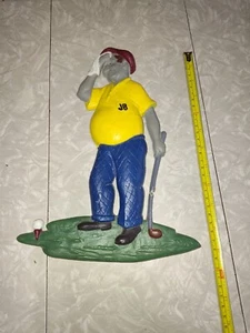 Vtg Sexton Metal Wall Art Golfer 1967 Vintage Cast Metal Retro decor Golf MCM - Picture 1 of 6