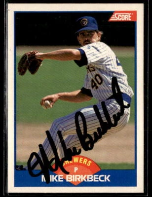 1989 Score #596 Mike Birkbeck IP Auto - Image 1 of 2