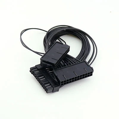 1pcs 24 Pin Male to Dual Female PSU Power Supply Cable ATX Motherboard Connector - Image 1 of 4