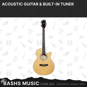 Monterey MA-15TN Acoustic Guitar Natural Finish Cutaway & Built-In Tuner - Picture 1 of 1