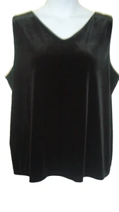 Camiseta sin mangas Chico's Travelers Collection terciopelo negro talla 3 (XL) escote en V - Imagen 1 de 4