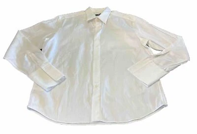 Hugo Boss White Button Down Long Sleeve Dress Shirt Size 17.5 36/37 GUC (FLAWS) - Image 1 of 4