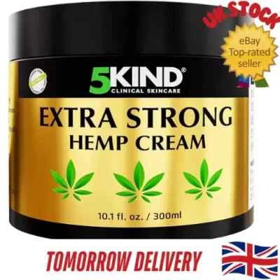 BRANDED 5Kind Extra Strong Hemp Cream - High Strength Hemp Oil and Arnica Cream -