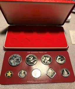 Rare 1984 Commonwealth of The Bahamas Franklin Mint Proof Coin Set - Picture 1 of 12