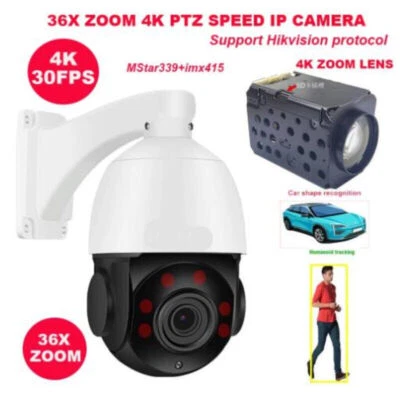 Hikvision Protocol 360X ZOOM 4K 8MP 30fps POE Humanoid PTZ Speed IP Camera New - Image 1 of 4