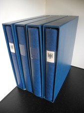 5 blaue Lindner Ringbinder mit Schuber und Blatthebern gebraucht - gut erhalten