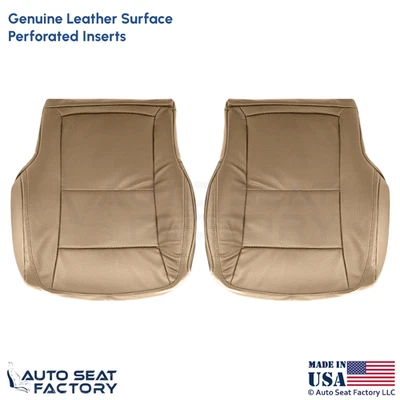 Fundas inferiores delanteras de cuero genuino beige Sahara para Mercedes Benz Clase S 2010-2013 Foto 1 de 4