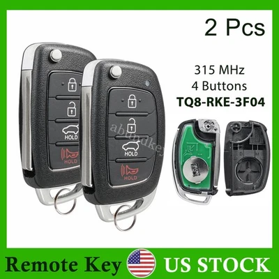 2 Llavero de coche con control remoto sin llave para Hyundai Santa Fe 2013 2014 2015 2016 Foto 1 de 4