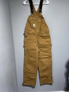Carhartt Insulated Bibs Overalls Men’s Size 34x32 R41-BRN - Picture 1 of 7