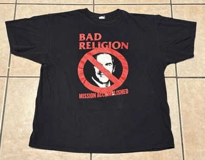 Camisa De Colección Bad Religion Mission Cumplida XXL George W Bush 911 Irak Trump Foto 1 de 4