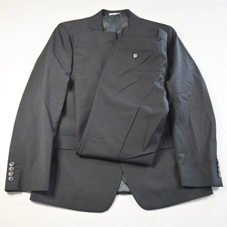 Bar III 42R 32x32 Gris Calce Ajustado Hombre Chaqueta Pantalones Traje Foto 1 de 4