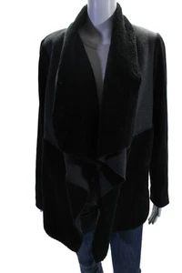 Splendid Womens Long Sleeves Wrap Jacket Gray Black Cotton Blend Size Small - Picture 1 of 6