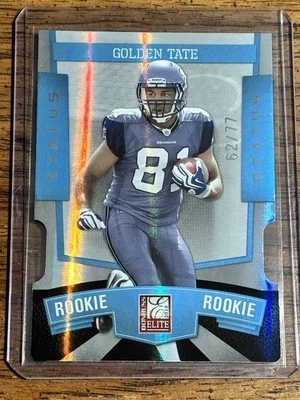 2010 Donruss Elite Rookie Golden Tate #156 Light Blue Status Die-Cut /77 RC SP - Image 1 of 2