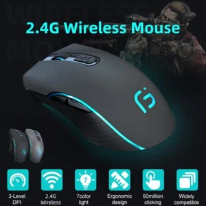 Mysz 2400 DPI Bezprzewodowa mysz bezprzewodowa USB 2,4 GHz Akumulator PC Laptop Mysz do iPada PC - Zdjęcie 1 z 12