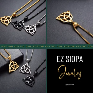 Lucky Triquetra Knot Pendant Necklace – Celtic Stainless Steel Jewelry for All - Picture 1 of 10
