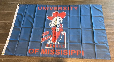 Ole Miss, Mississippi, 3x5 ft Flag UM Football, Basketball, & Baseball Pride NEW Cover