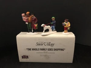 Dept. 56 Snow Village THE WHOLE FAMILY GOES SHOPPING (Set of 3) w/Box Mint - Picture 1 of 5