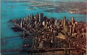 Horizonte del Bajo Manhattan de Air NYC postal sin publicar - Imagen 1 de 2