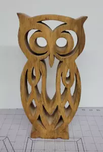 Holz Eule - handgeschnitzt 12” Höhe x 5,5” Breite - Bild 1 von 4