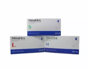 NitraFlex Powder Free Nitrile Exam Gloves Finger Textured - 200CT - Picture 1 of 4