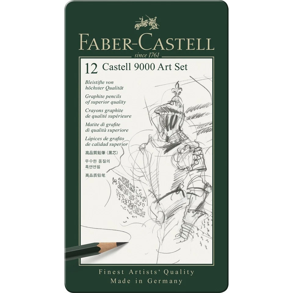 Faber-Castell 9000 Graphite Sketch Pencil Sets Art 8b - 2h Set of 12