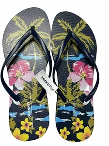 Old Navy Damen-Flip-Flops neu mit Etikett Größe 9 blau Hawaii Blumenmuster - Bild 1 von 4