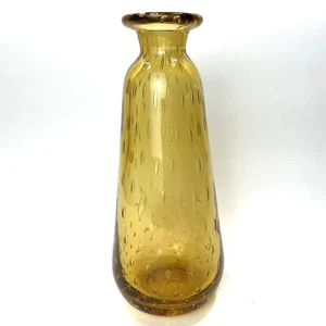 Vintage Amber Bubble Glass Decanter Rainbow Glass Controlled Bubble 10” - Picture 1 of 7