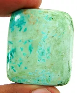 45,50 ct natürlicher grüner Chrysokoll Edelstein Cabochon Draht Wickelstein - 20472 - Bild 1 von 2