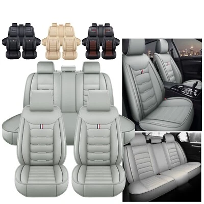For Nissan Titan Pickup Truck Car 5 Seat Covers Set Leather Protector Waterproof - Image 1 of 4