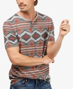 Lucky Brand Shirt Henley T-Shirt Aztec Southwestern Kurzarm Herren Small - Bild 1 von 7