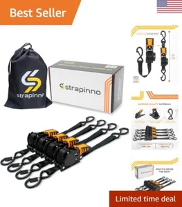 Retractable Ratchet Straps 1 in x 10 ft, Secure Tie-Downs with Rubber-Coated ... - Picture 1 of 7
