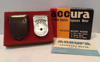 VTG Accura Photo Electric Exposure Meter With Leather Case In Original Box Japan - Image 1 of 4