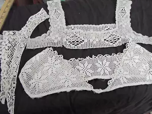 Giogo edoardiano vintage in pizzo all'uncinetto per camicia da notte colletto LOTTO 3 - Foto 1 di 6