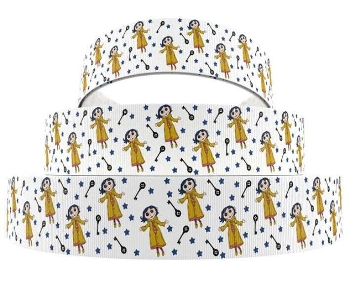 7/8 INCH Coraline GROSGRAIN RIBBON Hair Bow Supplies 1240615 - Image 1 of 1