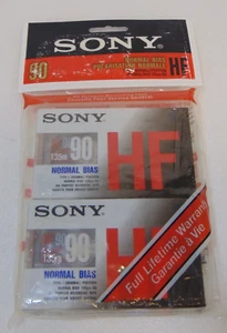 Cintas de casete Sony Hi-Fi HF 90 minutos grabación de audio en blanco paquete de 2 sesgo normal - Imagen 1 de 3