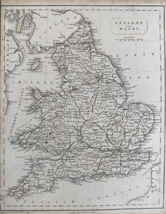 Mapa antiguo de 1842; Inglaterra y Gales por F.P. Becker - Imagen 1 de 2
