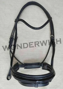 Lackleder Stirnband Pferd Trense Unikat gerollt Kristall Welle Set in 4 Größen - Bild 1 von 5