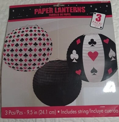 Amscan - Tarjeta / Casino Fiesta Linternas 1 - Pack con 3 Linternas Foto 1 de 2