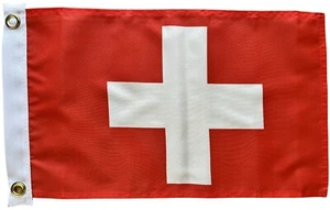 Switzerland Swiss 18" x 12" Courtesy Boat Treehouse Flag with 2 Metal Eyelets - Picture 1 of 6