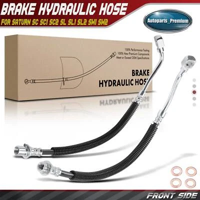 2pcs Front LH & RH Brake Hydraulic Hose for Saturn SC SC1 SC2 SL SL1 SL2 SW1 SW2 - Image 1 of 4