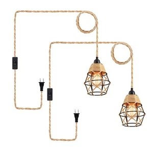 Industrial 15ft Pendant Light Cord -Plug in Hanging Light Fixture, 15FT Penda... - Picture 1 of 8